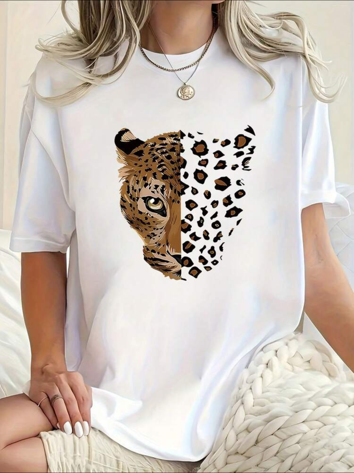 Casual Sporty Summer T-Shirt | Color: White | Image 1
