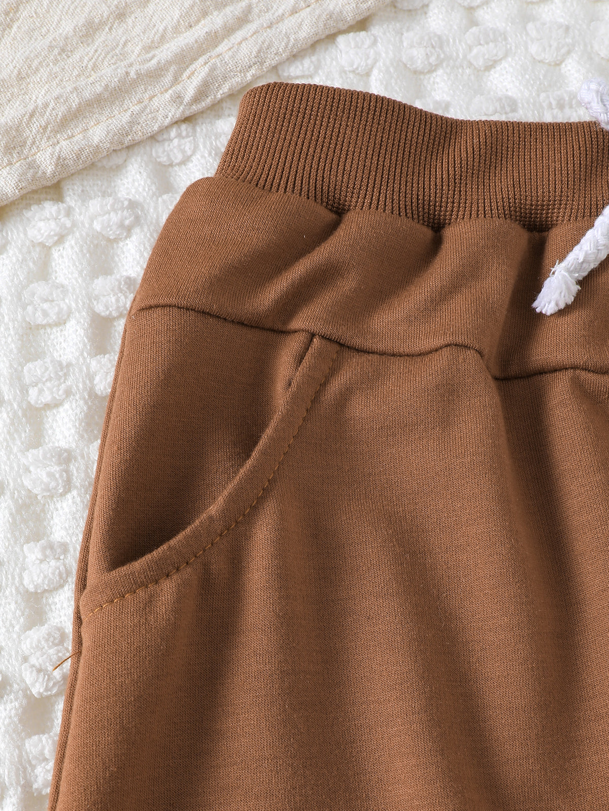 Minimalist Autumn 2-Piece Unisex Baby Pants Suit, Ages 0-24 Months | Color: Brown | Image 3