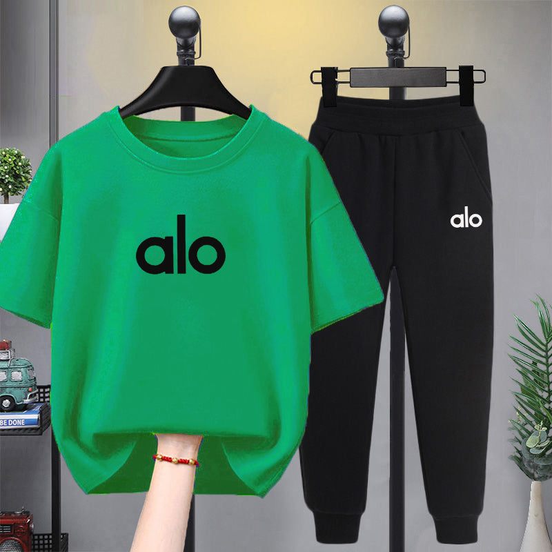 Modern Chic All-Season Minimalist Summer 2-Piece Boys' Pants Suit, Ages 4-14 | Color: Green | Image 1