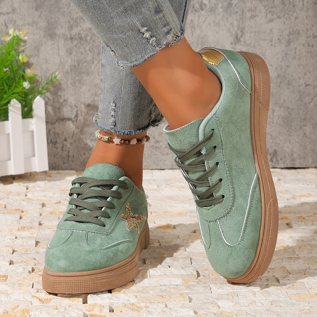 Modern Chic All-Season PU/Artificial Leather/Microfiber Leather Women's Skate Shoes | Color: Green | Image 2