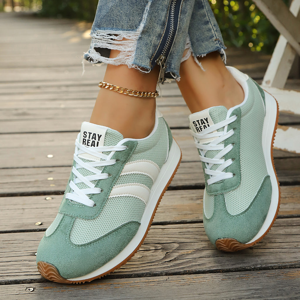 Modern Chic All-Season PU/Artificial Leather/Microfiber Leather Women's Fashion Sneaker | Color: Green | Image 1