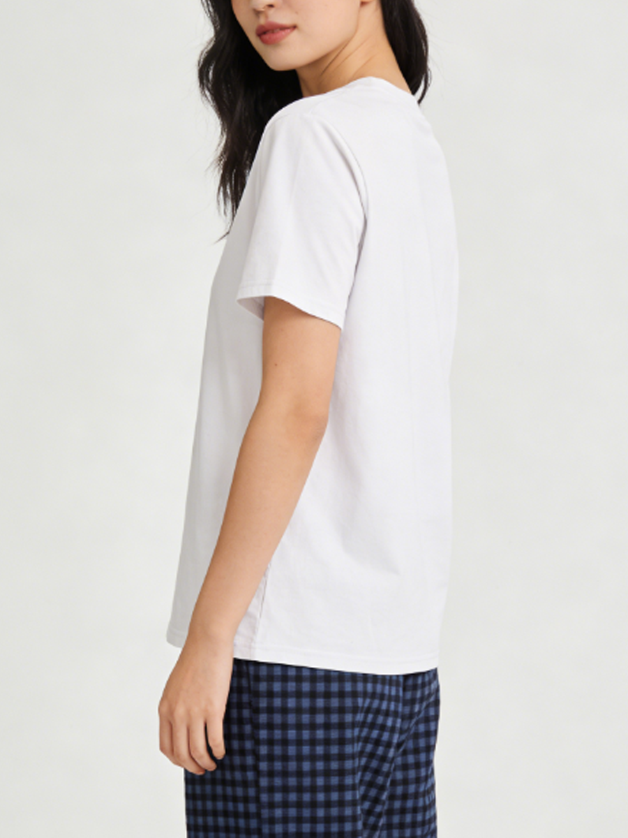 Sweet Feminine Summer 2 Pcs Women 's Short  Sleeve Sleep Set | Color: Style 1 | Image 2