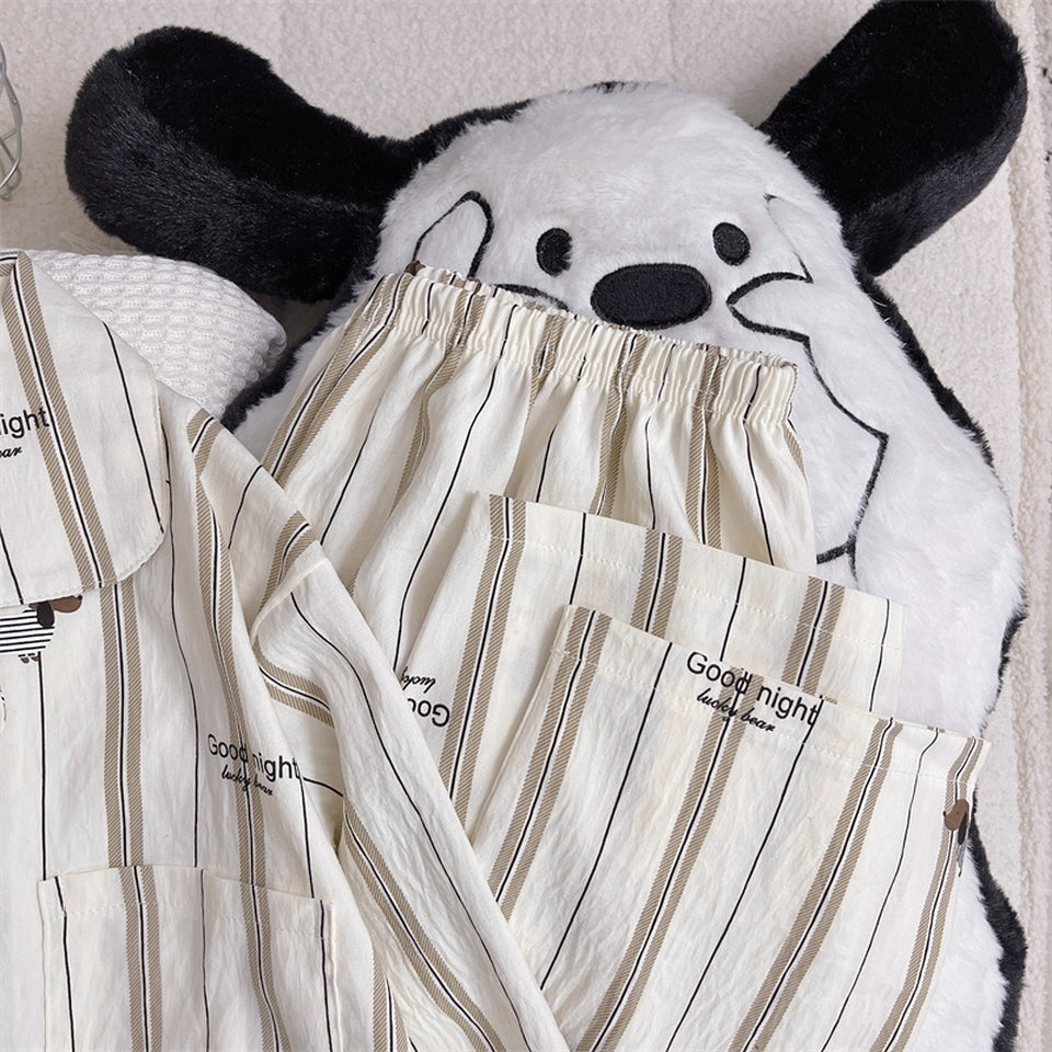 Sweet & Cute All-Season 2 Pcs Women 's Long Sleeve Sleep Set | Color: Light Brown | Image 2