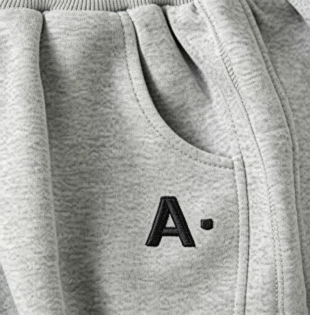 Minimalist Autumn Unisex Kids' Casual Pants, Ages 2-7 | Color: Light Grey | Image 2