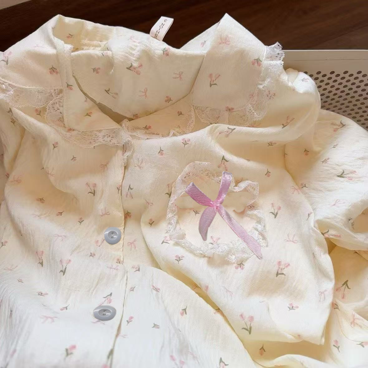 Elegant All-Season 2 Pcs Women 's Long Sleeve Sleep Set | Color: Style 1 | Image 3