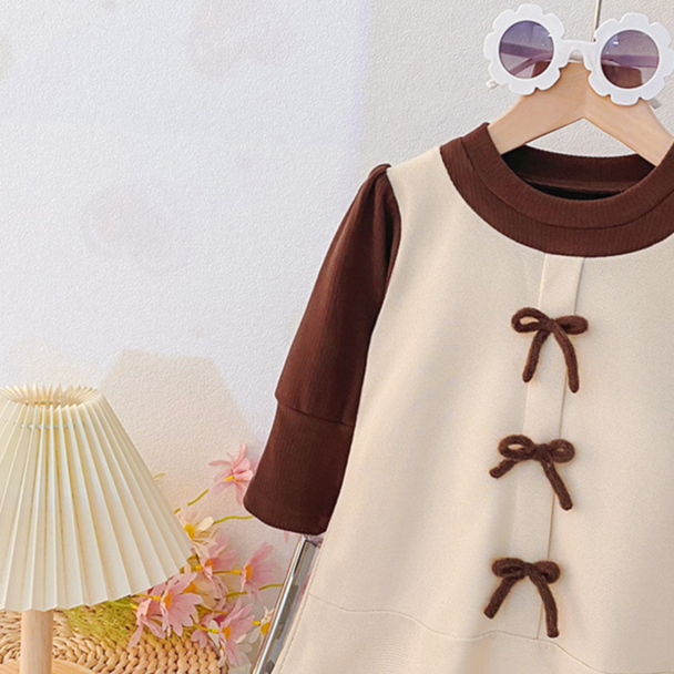 Sweet & Cute Autumn Baby Girls' Dress, Ages 9-24 Months | Color: Brown | Image 3