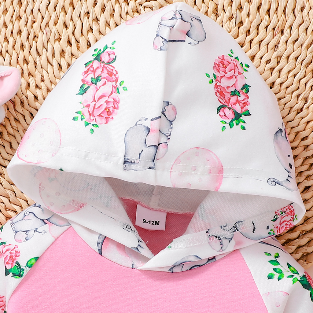 Sweet & Cute Autumn 2-Piece Baby Girls' Pants Suit, Ages 0-24 Months | Color: Pink | Image 3