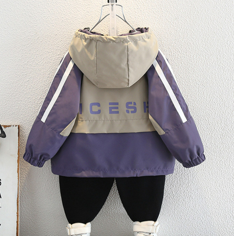 Modern Chic All-Season Trendy Spring Boys' Jacket, Ages 2-11 | Color: Purple | Image 2