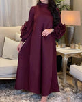 Modest All-Season Jalabiya Kaftan | Color: Red | Image 1