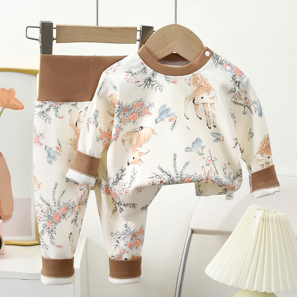 Minimalist Autumn 2-Piece Unisex Baby Pajama Set, Ages 6-24 Months | Color: Style 2 | Image 1