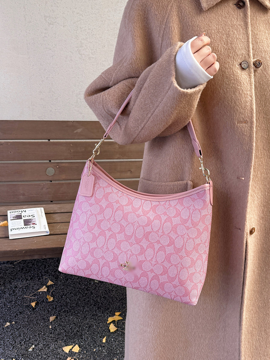 Modern Chic All-Season PU/Artificial Leather/Microfiber Leather, Cloth / Textile Women's Shoulder Bags Tote Bags | Color: Pink | Image 1