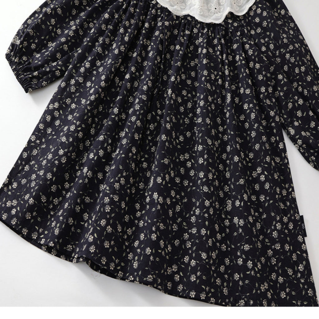 Minimalist Autumn Girls' A-Line Dress, Ages 2-9 | Color: Flower | Image 2