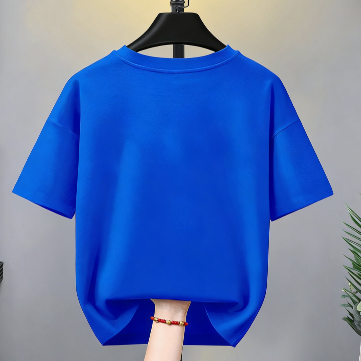 Minimalist Summer Unisex Kids' T-Shirt, Ages 3-14 | Color: Blue | Image 3