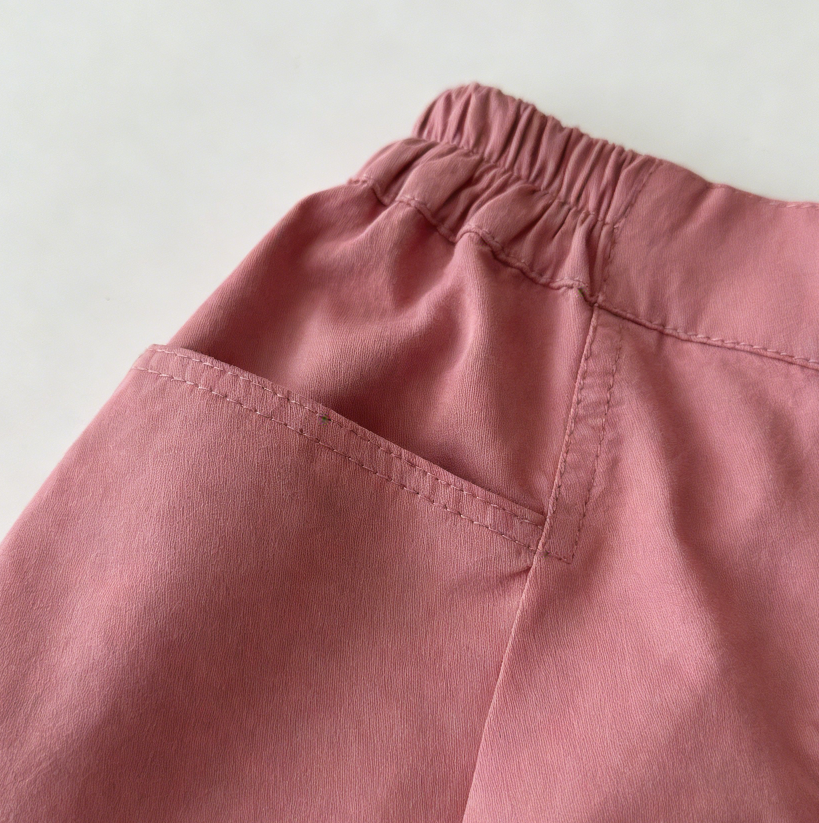 Minimalist Summer Girls' Loose Pants, Ages 2-9 | Color: Rose | Image 2