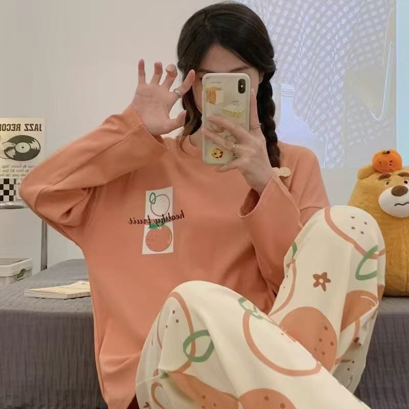 Sweet Feminine All-Season 2 Pcs Women 's Long Sleeve Sleep Set | Color: Style 1 | Image 1