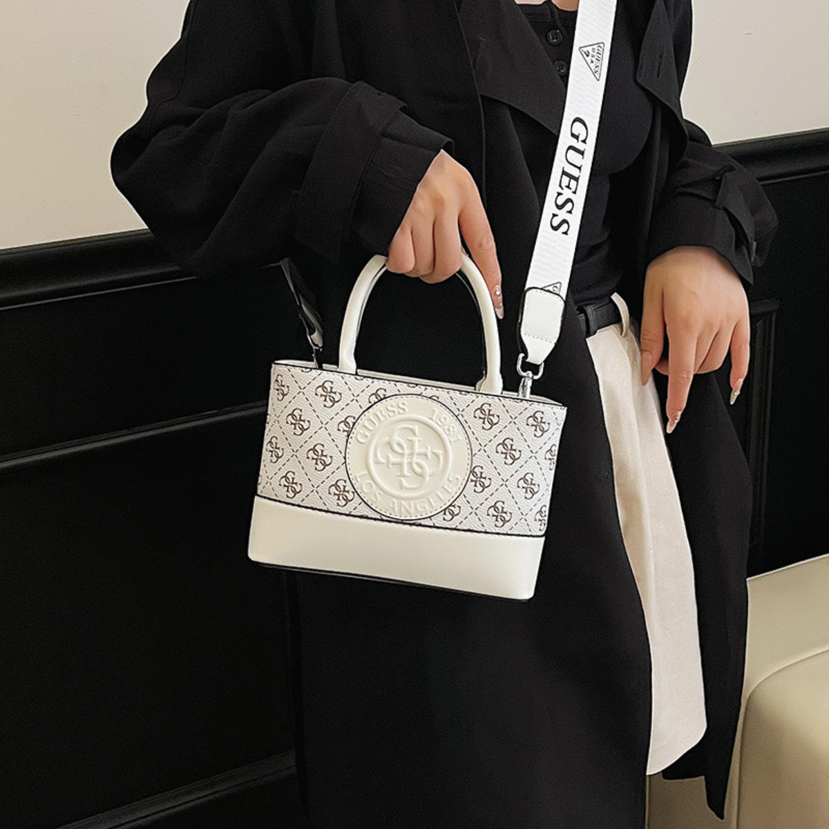 Modern Chic All-Season PU/Artificial Leather/Microfiber Leather, Cloth / Textile Women's Crossbody Bags Other Bags | Color: White | Image 2