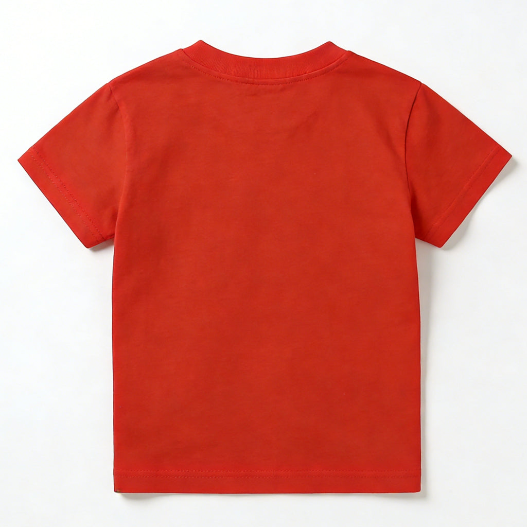 Modern Chic All-Season Casual Sporty Summer Unisex Kids' T-Shirt, Ages 2-9 | Color: Red | Image 3