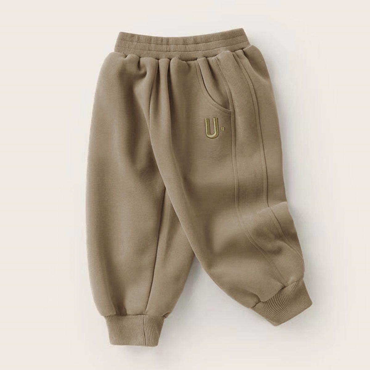 Minimalist Autumn Unisex Kids' Casual Pants, Ages 2-7 | Color: Coffee | Image 3