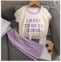 Modern Chic All-Season Minimalist Summer 2-Piece Girls' Pants Suit, Ages 2-9 | Color: Purple | Image 1
