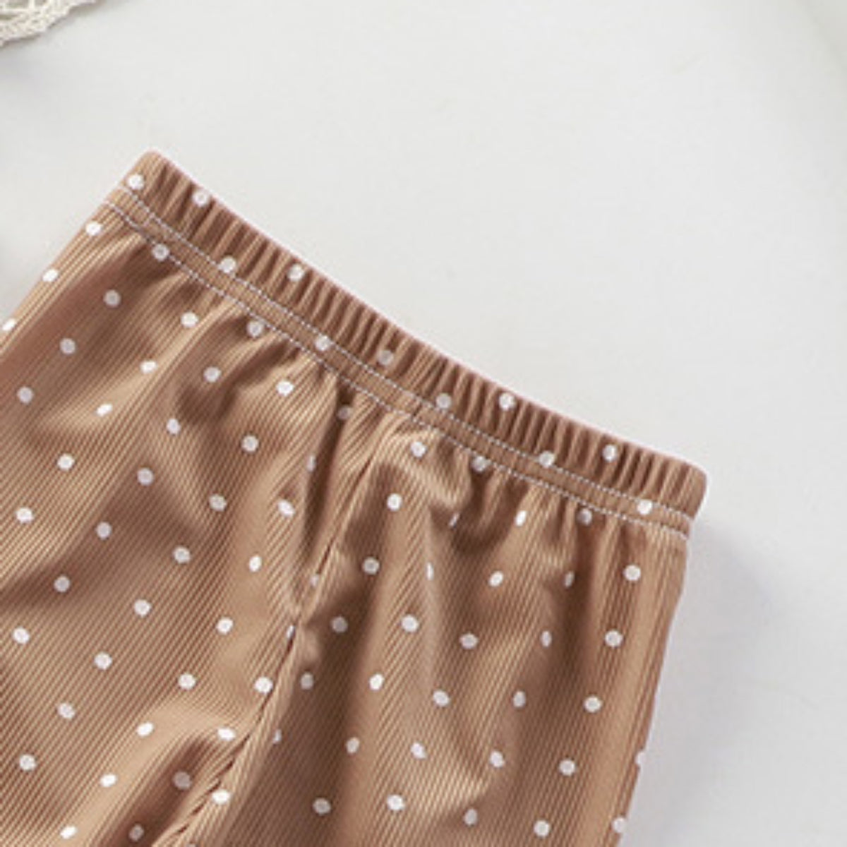 Minimalist Summer 2-Piece Baby Girls' Pajama Set, Ages 3-24 Months | Color: Coffee | Image 3