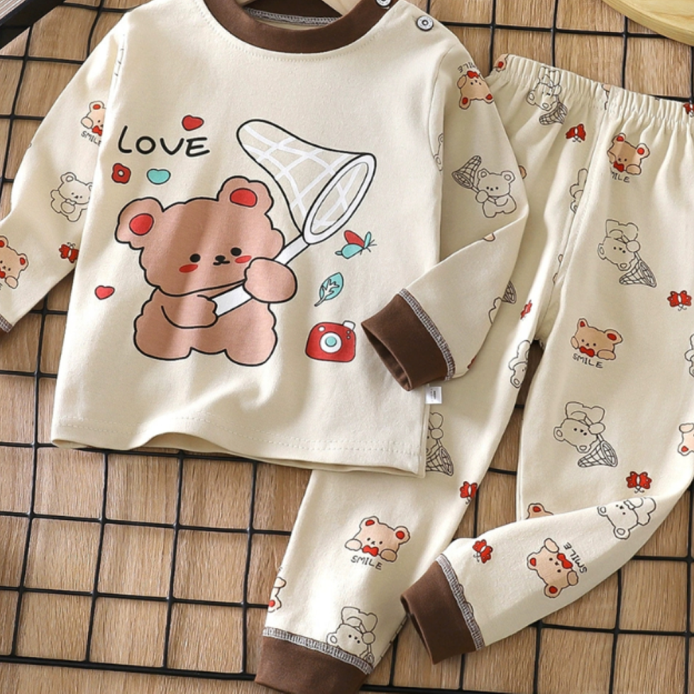 Minimalist Autumn 2-Piece Unisex Baby Pajama Set, Ages 6-24 Months | Color: Style 2 | Image 2