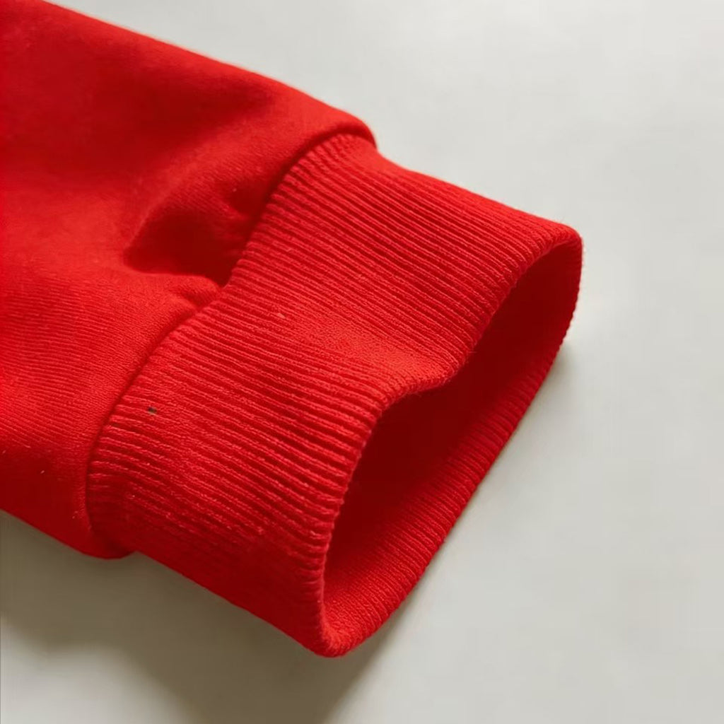 Minimalist Autumn 2-Piece Unisex Kids' Pants Suit, Ages 2-9 | Color: Red | Image 2