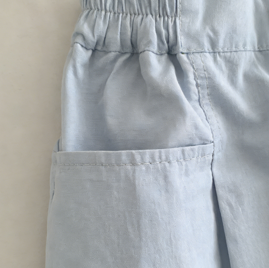 Minimalist Summer Girls' Loose Pants, Ages 2-9 | Color: Light Blue | Image 2
