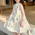 Casual Sporty Summer 2-Piece Girls' A-Line Dress, Ages 3-14 | Color: As the Picture | Image 1