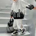 Casual Sporty Autumn 2-Piece Boys' Pants Suit, Ages 4-14 | Color: Grey | Image 1