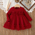 Sweet & Cute Spring Baby Girls' Dress, Ages 3-24 Months | Color: Red | Image 1