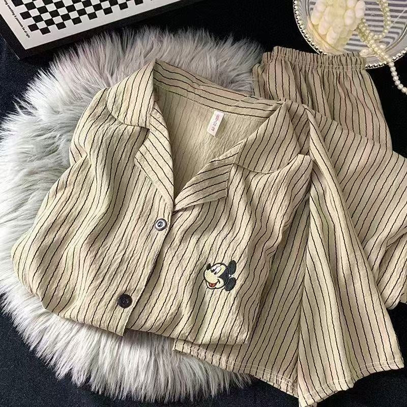 Sweet & Cute All-Season 2 Pcs Women 's Long Sleeve Sleep Set | Color: Camel | Image 1