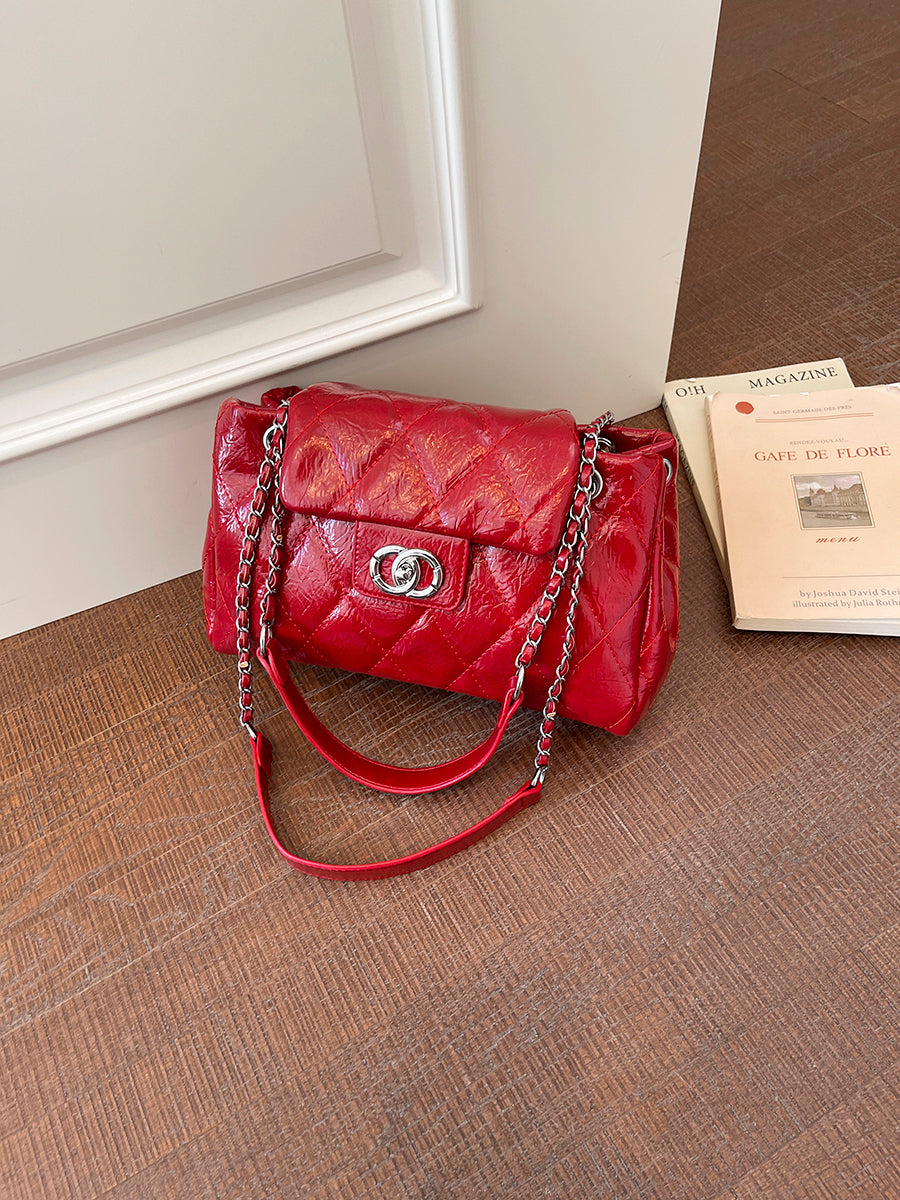 Modern Chic All-Season PU/Artificial Leather/Microfiber Leather Women's Crossbody Bags Other Bags | Color: Red | Image 2