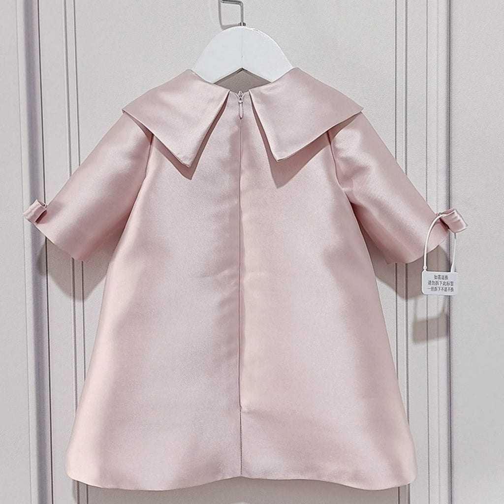 Elegant All-Season Girls' Party Dress, Ages 2-9 | Color: Pink | Image 3