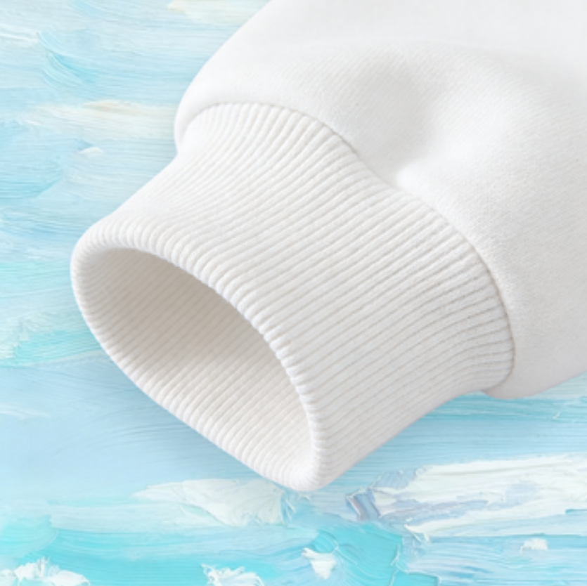 Modern Chic All-Season Minimalist Autumn Unisex Kids' Sweatshirt, Ages 2-14 | Color: White | Image 3