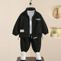 Modern Chic All-Season Trendy Autumn 2-Piece Boys' Pants Suit, Ages 2-9 | Color: Black | Image 1