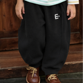 Minimalist Autumn Unisex Kids' Casual Pants, Ages 2-7 | Color: Black | Image 1