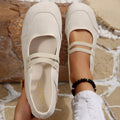 Modern Chic All-Season PU/Artificial Leather/Microfiber Leather Women's Flat Shoes | Color: Beige | Image 1