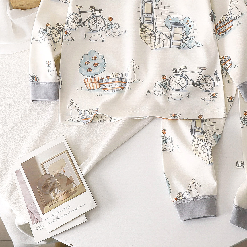 Minimalist Autumn 2-Piece Unisex Baby Pajama Set, Ages 6-24 Months | Color: Style 1 | Image 3