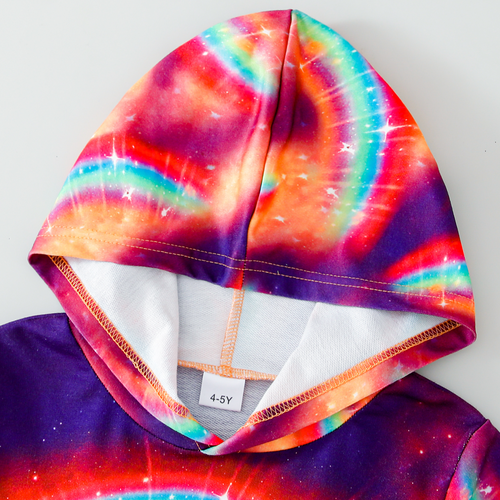 Trendy Autumn Unisex Kids' Hoodie, Ages 3-11 | Color: pink&yellow | Image 2