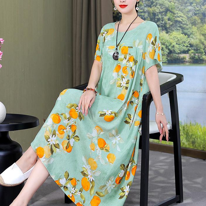 Casual Sporty Summer A-Line Dress | Color: Yellow&Green | Image 1