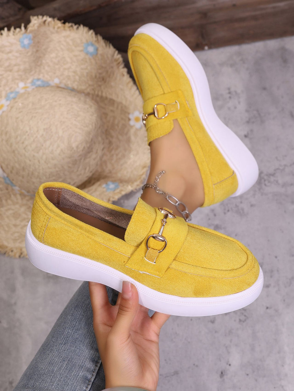 Modern Chic All-Season Cloth / Textile Women's Casual Shoes | Color: Yellow | Image 2