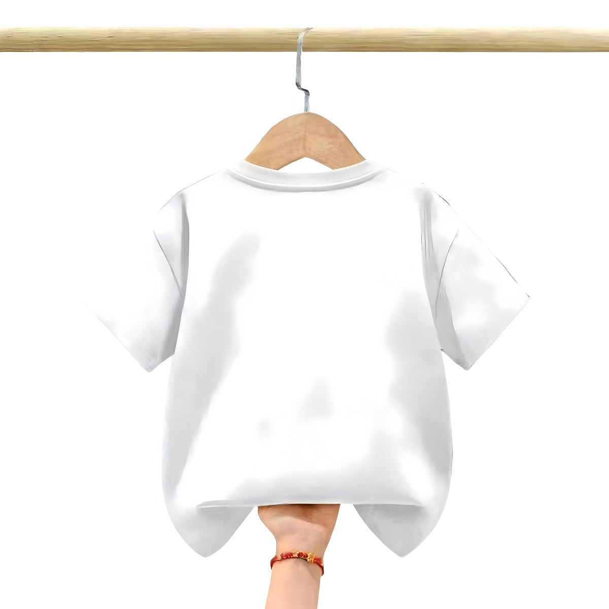 Casual Sporty Summer Unisex Kids' T-Shirt, Ages 3-13 | Color: White | Image 3