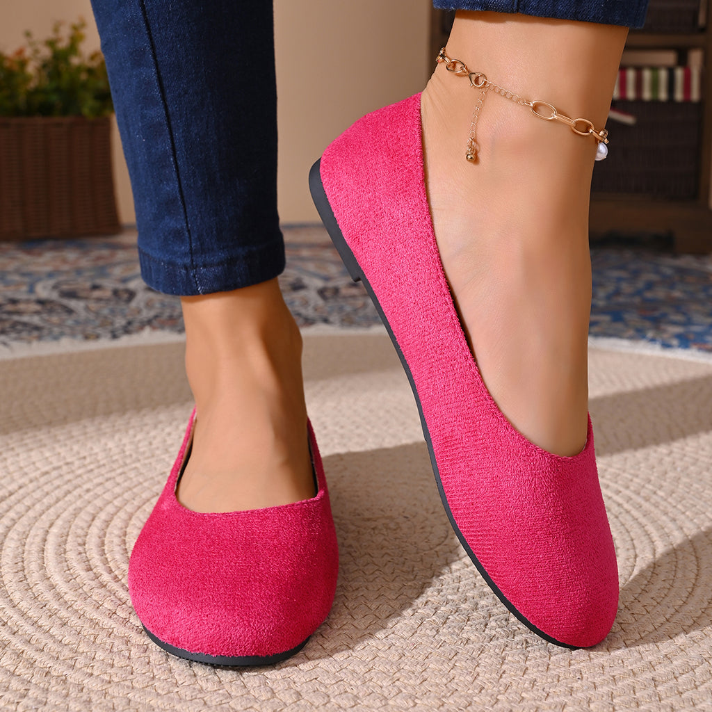 Modern Chic All-Season Cloth / Textile Women's Flat Shoes | Color: Rose | Image 2