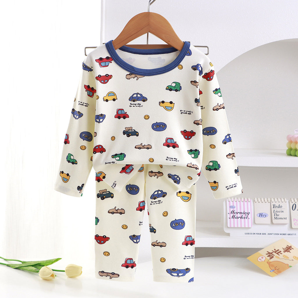Minimalist Winter 2-Piece Unisex Kids' Pajama Set, Ages 2-7 | Color: Style 1 | Image 1