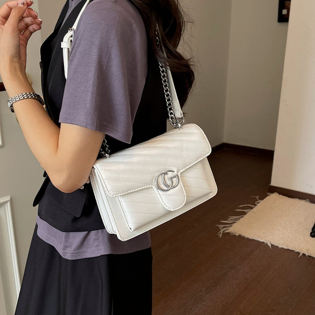 Modern Chic All-Season PU/Artificial Leather/Microfiber Leather Women's Crossbody Bags Other Bags | Color: White | Image 3