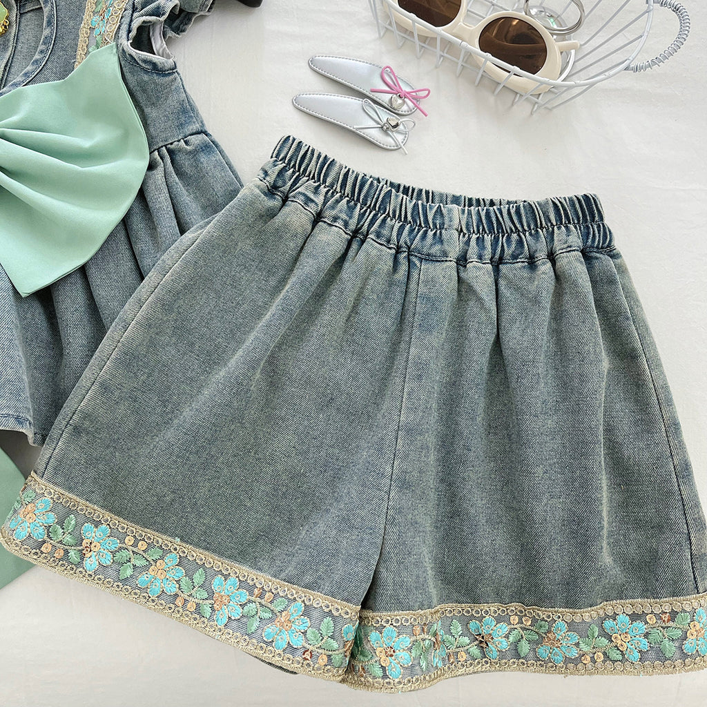 Casual Sporty Summer 2-Piece Girls' Pants Suit, Ages 2-7 | Color: As the Picture | Image 2