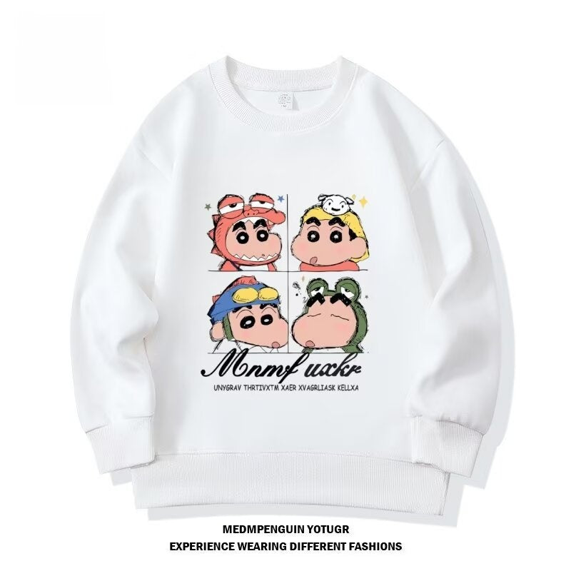 Modern Chic All-Season Minimalist Autumn Unisex Kids' Sweatshirt, Ages 2-14 | Color: White | Image 1