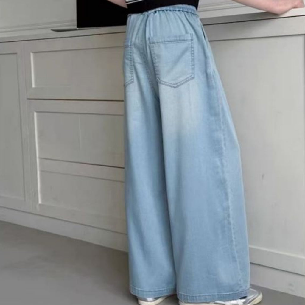 Modern Chic All-Season Casual Sporty Spring Girls' Jeans, Ages 4-14 | Color: Blue | Image 2