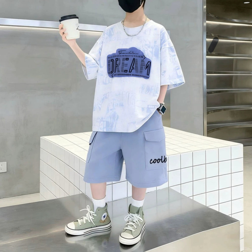 Casual Sporty Summer 2-Piece Boys' Pants Suit, Ages 2-14 | Color: Blue | Image 1