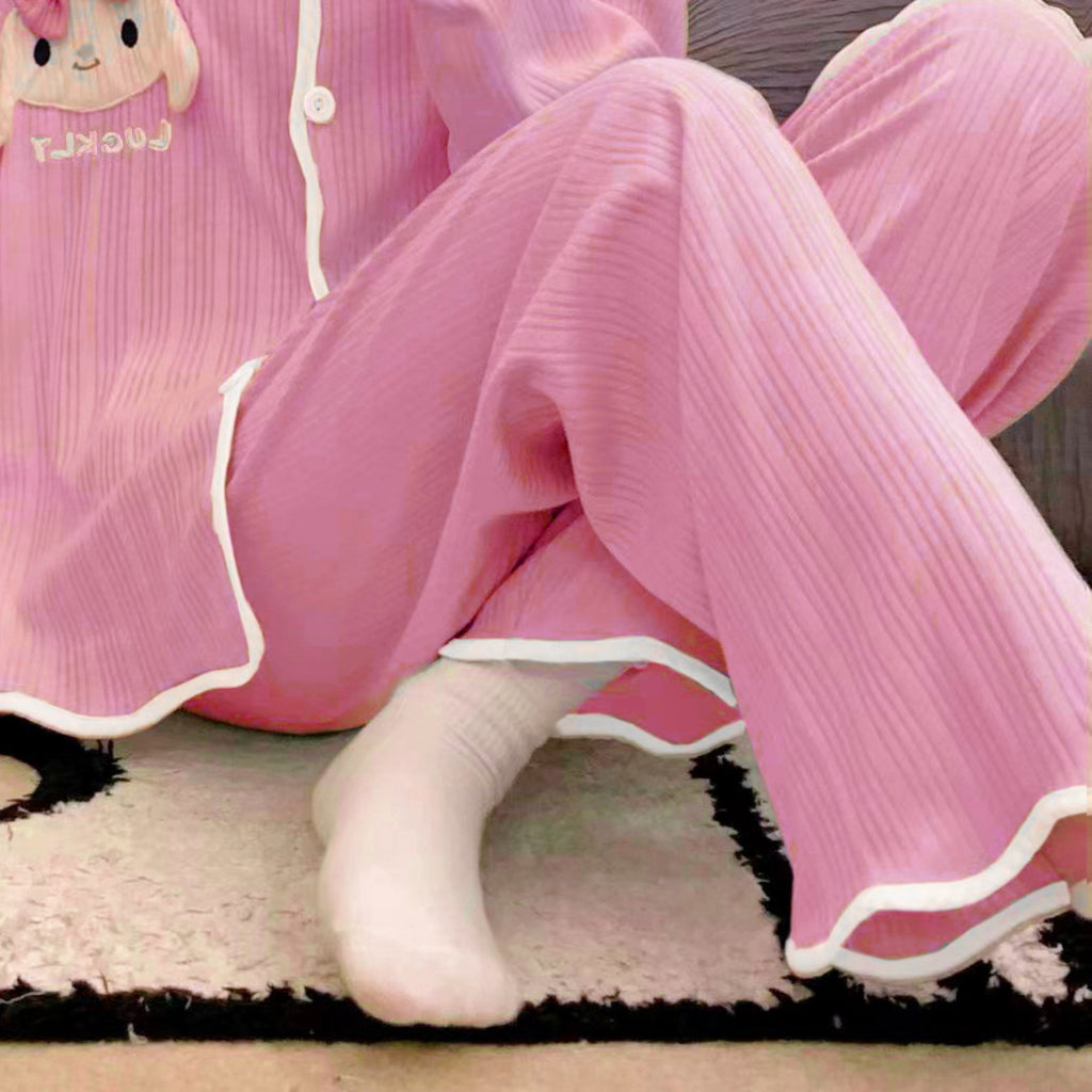 Modern Chic Sweet Feminine All-Season 2 Pcs Women 's Long Sleeve Sleep Set | Color: Style 2 | Image 2